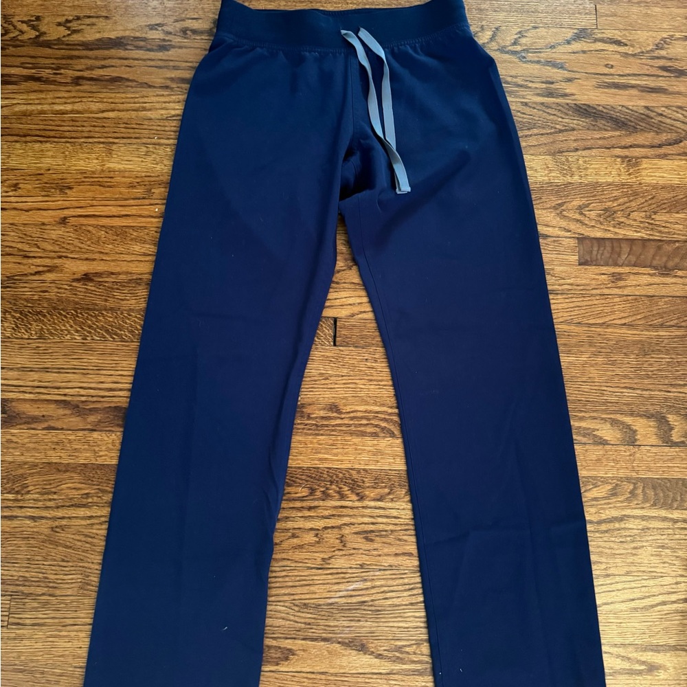Figs Navy Joggers with Light Gray Drawstring